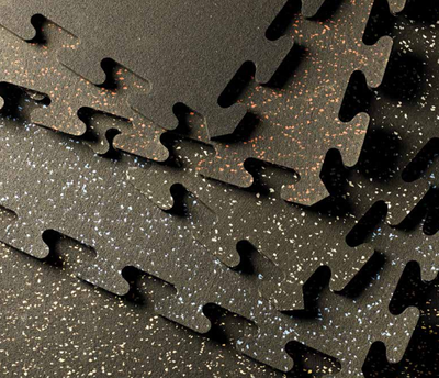 3/8 Interlocking Rubber Tile - Gray