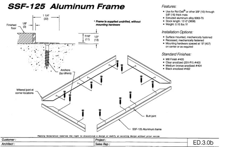 Aluminum Pre-Sized Recessed Frames